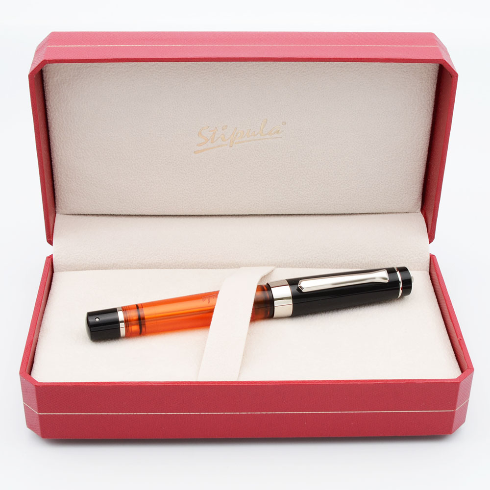 Stipula Suprema Fountain Pen - Bikini al Tramato LE, Orange/Black